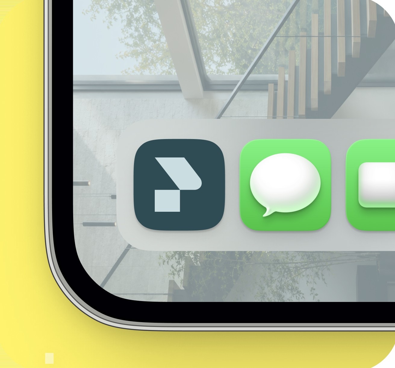 Coin d'un iPhone avec les applications Prospero et Messages