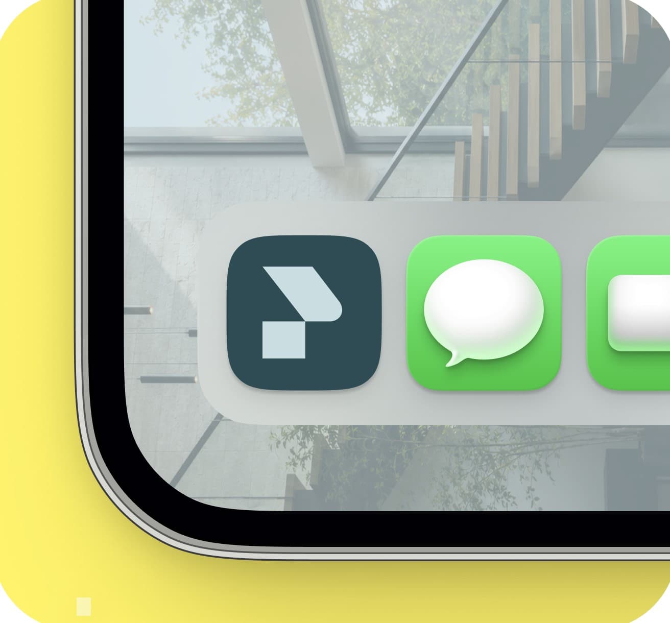 Coin d'un iPhone avec les applications Prospero et Messages
